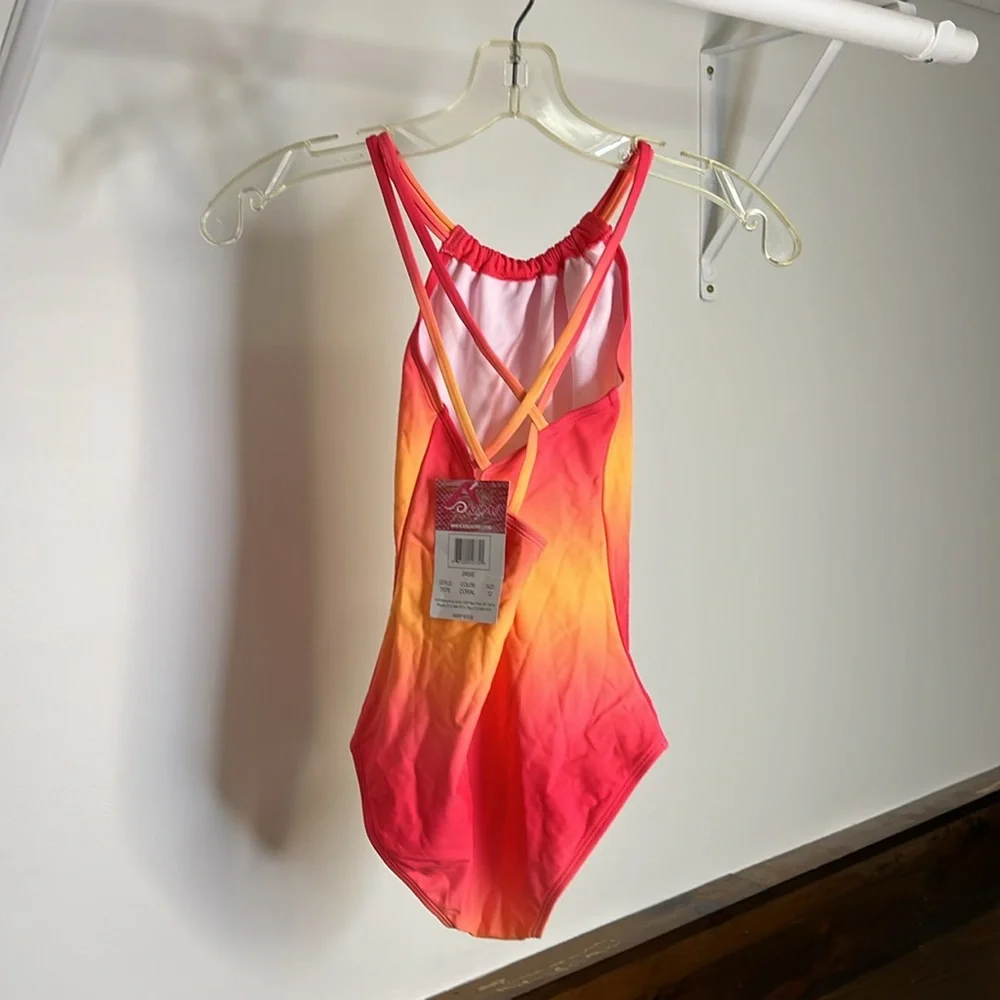 NWT Kanu‎ Surf Vibrant Pink and Orange One-Piece Swimsuit- 12